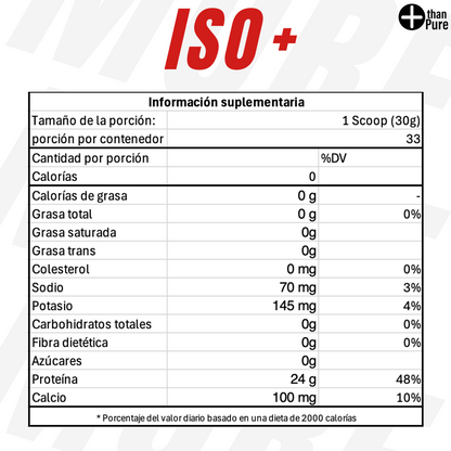 ISO+ Proteína Aislada de Suero More Than Pure sabor Vainilla