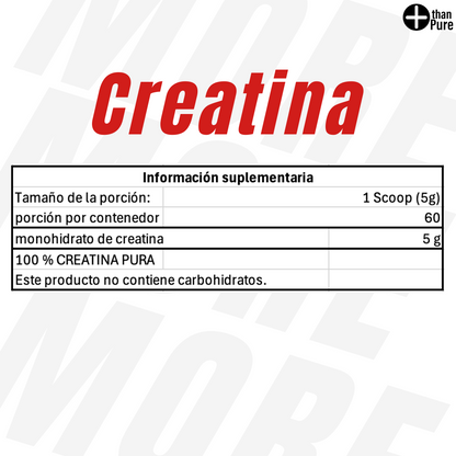 Kit Suplementación More Than Pure con ISO+ (1 kg) sabor vainilla y Creatina Monohidratada 300 g